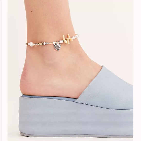 Free People Harbor Platform Sandal Indigo Blue EU 38 US 8 - Picture 2 of 9